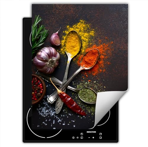SMTDeco herdabdeckplatte Induktionsmatte herdabdeckung ceranfeld abdeckplatten für ceranfelder induktionskochfeld schutzmatte 40x52 cm Beton Schwarz von SMTDeco