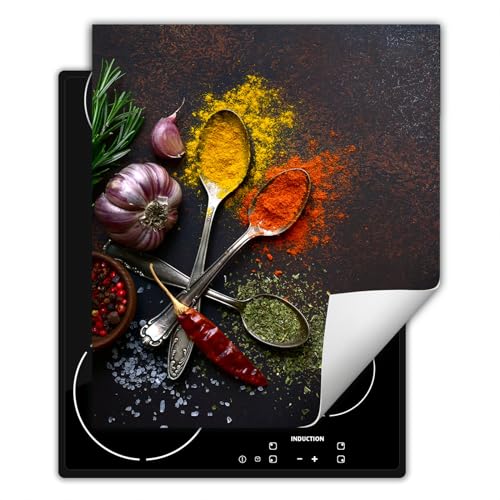 SMTDeco herdabdeckplatte Induktionsmatte herdabdeckung ceranfeld abdeckplatten für ceranfelder induktionskochfeld schutzmatte 45x52 cm Beton Schwarz von SMTDeco