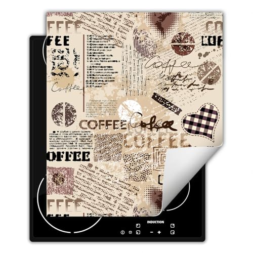 SMTDeco herdabdeckplatte Induktionsmatte herdabdeckung ceranfeld abdeckplatten für ceranfelder induktionskochfeld schutzmatte 50x52 cm Kaffee Grau von SMTDeco