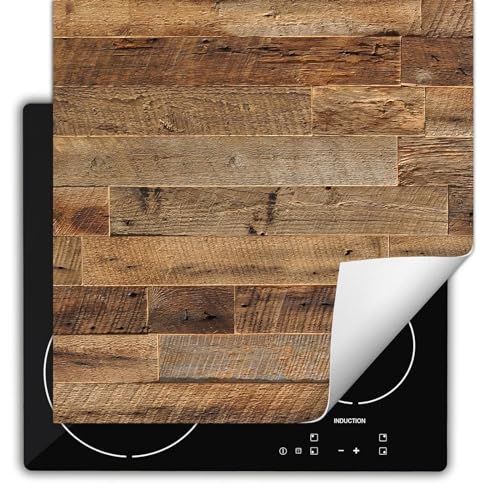 SMTDeco Herdabdeckplatte Ceranfeld abdeckung Aufrollbare Matte für Induktion Einteilig 60x52 cm Holz Natürlich Braun (wm21087) von SMTDeco