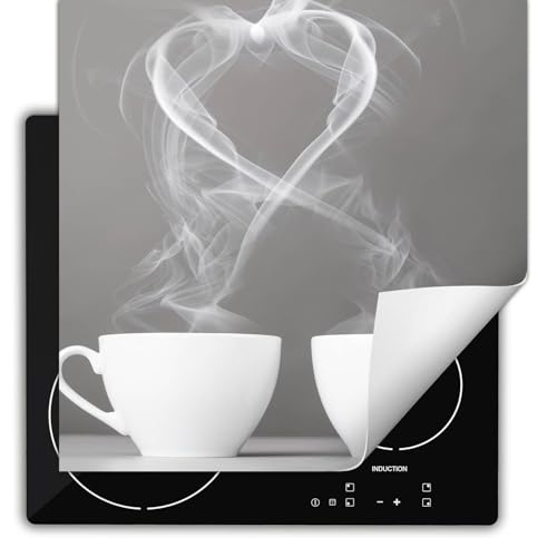 SMTDeco herdabdeckplatte Induktionsmatte herdabdeckung ceranfeld abdeckplatten für ceranfelder induktionskochfeld schutzmatte 60x52 cm Kaffee Grau von SMTDeco