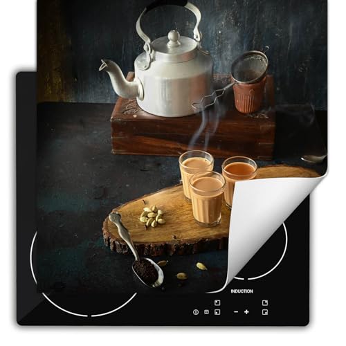 SMTDeco herdabdeckplatte Induktionsmatte herdabdeckung ceranfeld abdeckplatten für ceranfelder induktionskochfeld schutzmatte 60x52 cm Kaffee grau von SMTDeco