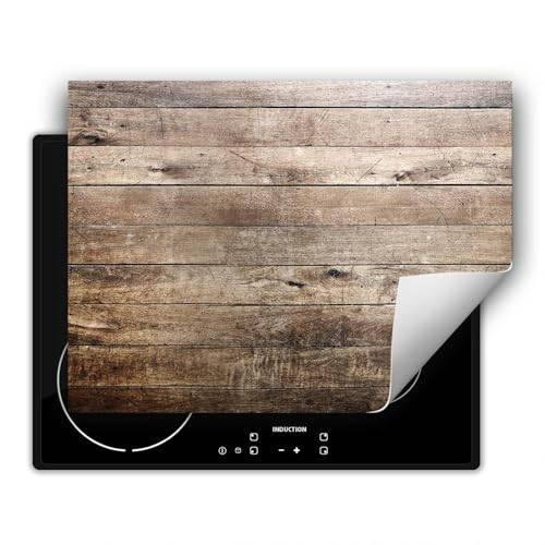 SMTDeco herdabdeckplatte Induktionsmatte herdabdeckung ceranfeld abdeckplatten für ceranfelder induktionskochfeld schutzmatte 70x52 cm Holz Panel Braun von SMTDeco