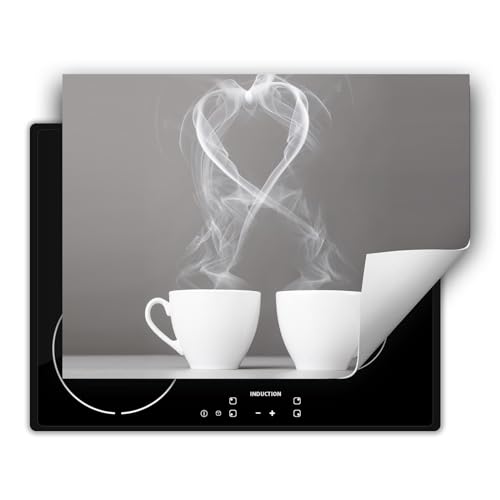 SMTDeco herdabdeckplatte Induktionsmatte herdabdeckung ceranfeld abdeckplatten für ceranfelder induktionskochfeld schutzmatte 80x52 cm Kaffee Grau von SMTDeco