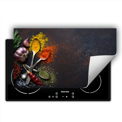 SMTDeco herdabdeckplatte Induktionsmatte herdabdeckung ceranfeld abdeckplatten für ceranfelder induktionskochfeld schutzmatte 90x52 cm Beton schwarz von SMTDeco