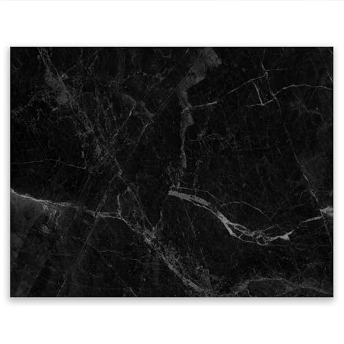 SMTDeco Herdabdeckplatte Induktion Ceranfeldabdeckung aus Glas Schneidebrett Herdschutz 52x40 cm 1-tlg. Marmor Stein Schwarz (105867) von SMTDeco