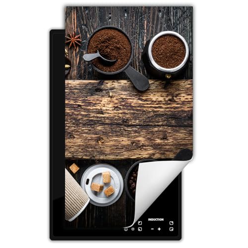 SMTDeco herdabdeckplatte Induktionsmatte herdabdeckung ceranfeld abdeckplatten für ceranfelder induktionskochfeld schutzmatte 30x52 cm Kaffee Holzfarbe von SMTDeco