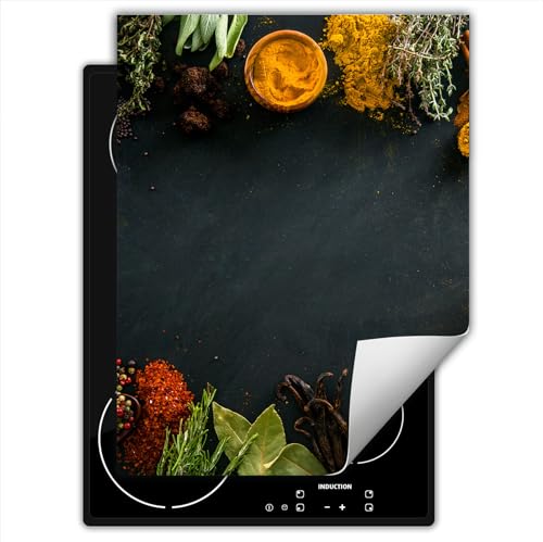 SMTDeco herdabdeckplatte Induktionsmatte herdabdeckung ceranfeld abdeckplatten für ceranfelder induktionskochfeld schutzmatte 40x52 cm Gewürze Grau von SMTDeco
