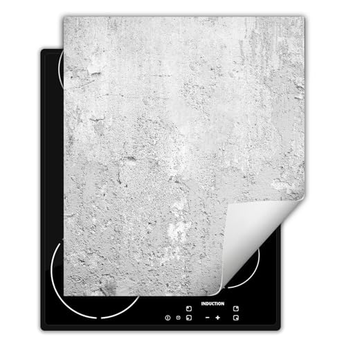 SMTDeco herdabdeckplatte Induktionsmatte herdabdeckung ceranfeld abdeckplatten für ceranfelder induktionskochfeld schutzmatte 45x52 cm Beton Wand Grau von SMTDeco