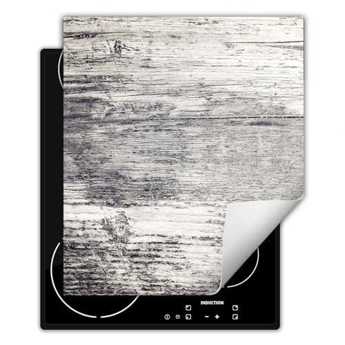 SMTDeco herdabdeckplatte Induktionsmatte herdabdeckung ceranfeld abdeckplatten für ceranfelder induktionskochfeld schutzmatte 45x52 cm Holz Grau von SMTDeco