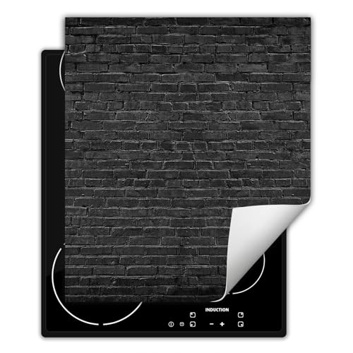 SMTDeco herdabdeckplatte Induktionsmatte herdabdeckung ceranfeld abdeckplatten für ceranfelder induktionskochfeld schutzmatte 45x52 cm Ziegel Schwarz von SMTDeco