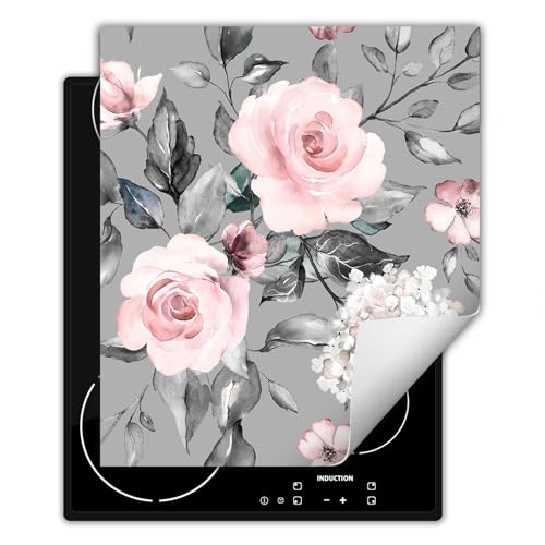 SMTDeco herdabdeckplatte Induktionsmatte herdabdeckung ceranfeld abdeckplatten für ceranfelder induktionskochfeld schutzmatte 50x52 cm Bild Grau von SMTDeco