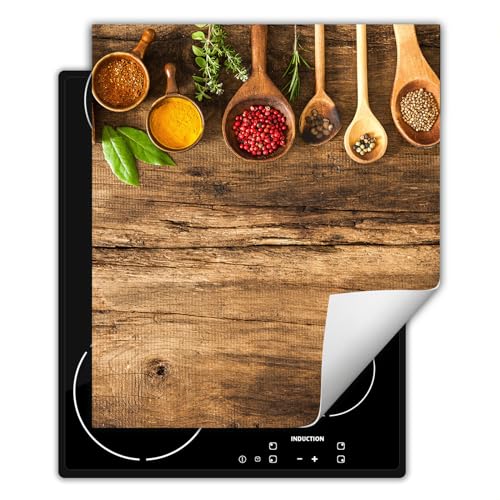 SMTDeco herdabdeckplatte Induktionsmatte herdabdeckung ceranfeld abdeckplatten für ceranfelder induktionskochfeld schutzmatte 50x52 cm Gewürze Grau von SMTDeco