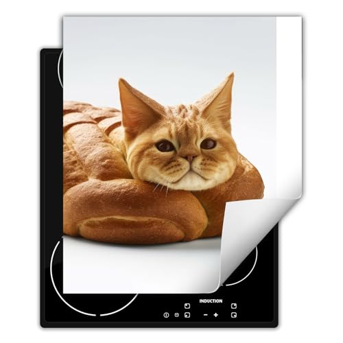 SMTDeco herdabdeckplatte Induktionsmatte herdabdeckung ceranfeld abdeckplatten für ceranfelder induktionskochfeld schutzmatte 50x52 cm Katze Brot Orange SMTDeco herdabdeckplatte Induktionsmatte herdabdeckung ceranfeld abdeckplatten für ceranfelder induktionskochfeld schutzmatte 50x52 cm Katze Brot Orange von SMTDeco