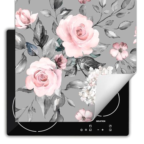 SMTDeco herdabdeckplatte Induktionsmatte herdabdeckung ceranfeld abdeckplatten für ceranfelder induktionskochfeld schutzmatte 60x52 cm Bild grau von SMTDeco