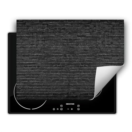 SMTDeco herdabdeckplatte Induktionsmatte herdabdeckung ceranfeld abdeckplatten für ceranfelder induktionskochfeld schutzmatte 80x52 cm Ziegel Schwarz von SMTDeco