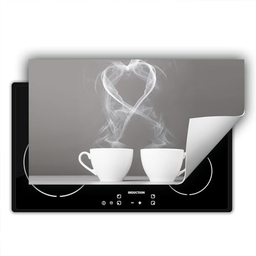 SMTDeco herdabdeckplatte Induktionsmatte herdabdeckung ceranfeld abdeckplatten für ceranfelder induktionskochfeld schutzmatte 90x52 cm Kaffee Grau von SMTDeco
