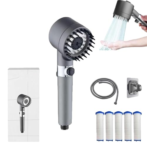 Vitashower 2.0 Adlox, Vitashower Duschkopf Mit Filter Und Handbrause, Druckverstärkender Verstellbarer Hochdruck Handbrause, 4 Strahlarten,Grey-1 PC Vitashower 2.0 Adlox, Vitashower Duschkopf Mit Filter Und Handbrause, Druckverstärkender Verstellbarer Hochdruck Handbrause, 4 Strahlarten,Grey-1 PC von SMTSEC