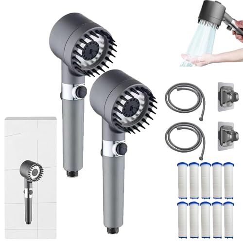 Vitashower 2.0 Adlox, Vitashower Duschkopf Mit Filter Und Handbrause, Druckverstärkender Verstellbarer Hochdruck Handbrause, 4 Strahlarten,Grey-2 PC Vitashower 2.0 Adlox, Vitashower Duschkopf Mit Filter Und Handbrause, Druckverstärkender Verstellbarer Hochdruck Handbrause, 4 Strahlarten,Grey-2 PC von SMTSEC