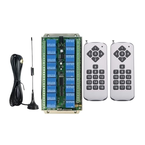 1000m DC12V 24V 18CH Relais RF Drahtlose Fernbedienung Schalter Empfänger Sender Saug Antenne For LED Licht Oder Motor(12V-2) von SMTYXS