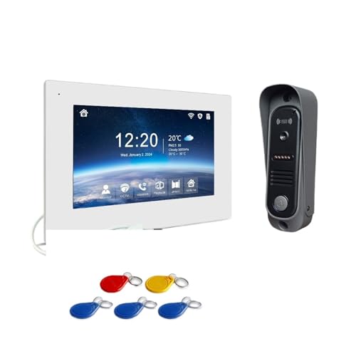 1080P Video-Gegensprechanlage Türsprechanlage for Zuhause Wireless WiFi Smart Mit Infrarot-Nachtsicht-Türklingel Bewegungserkennung(H-R6-P202BD-M503WA-B) von SMTYXS