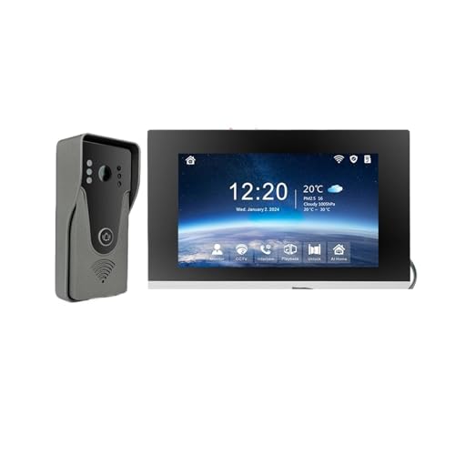 1080P Video-Gegensprechanlage Türsprechanlage for Zuhause Wireless WiFi Smart Mit Infrarot-Nachtsicht-Türklingel Bewegungserkennung(H-R6-P356B-M503BA-B) von SMTYXS