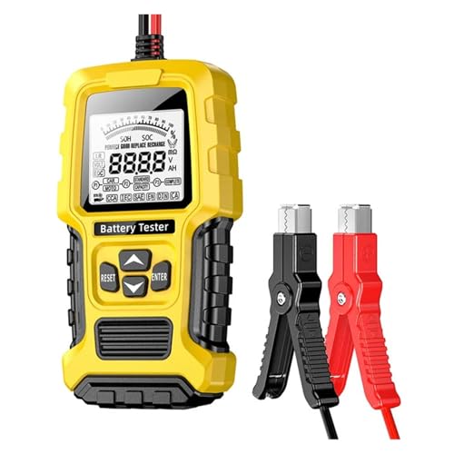 12V 24V Auto Batterie Tester LCD Batterie Analysator Test Werkzeug Scanner Diagnose Digitalen Analysator Tester For Auto Lkw Motorrad(Yellow) von SMTYXS
