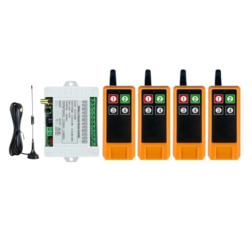 2000M 4CH Drahtlose Fernbedienung LED Licht Schalter Relais Ausgang Radio RF Wasserdicht Sender Und Empfänger(SET-4) von SMTYXS