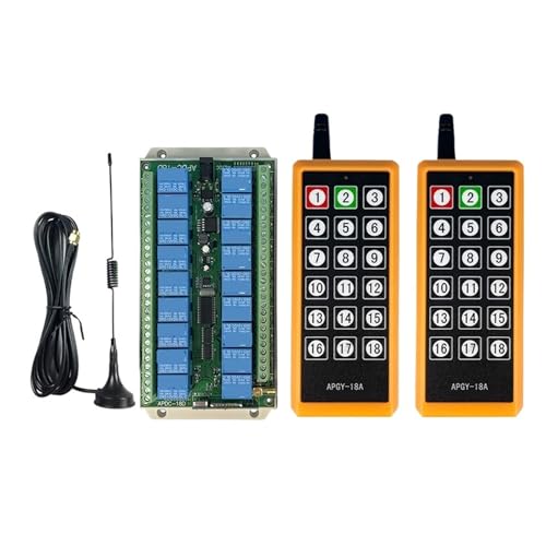 2000m DC12V 24V 18CH Relais RF Drahtlose Fernbedienung Schalter Empfänger Sender Saug Antenne For LED Licht Oder Motor(24V-2) von SMTYXS