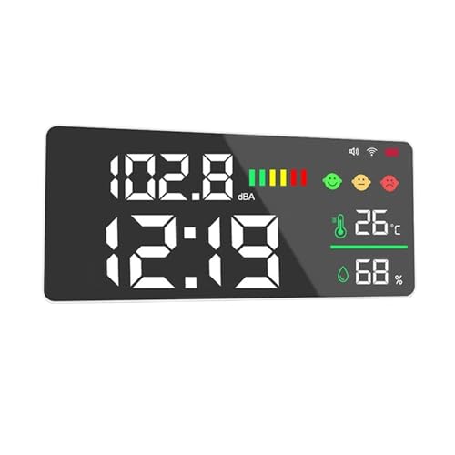 4 In 1 Tuya WiFi Noise Decibel Meter Thermometer Hygrometer Wecker 11 Zoll LED Farbe Display Dezibel Tester Hygrothermograph von SMTYXS