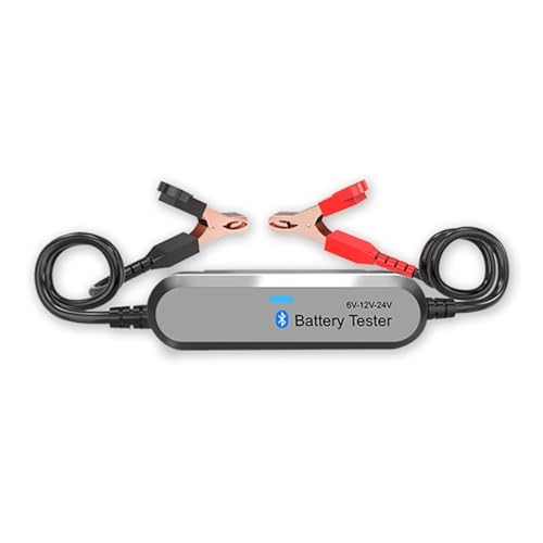 6V 12V 24V Bluetooth 5,0 Auto Motorrad Lkw Batterie Tester Analysator 2000CCA Lade Anlassen Test Werkzeug(Silvery) von SMTYXS