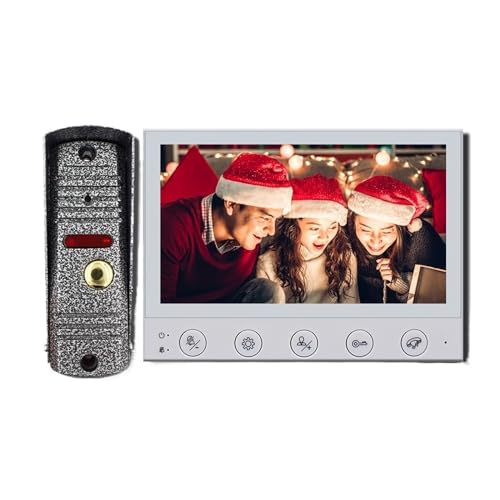 7-Zoll-HD-Video-Gegensprechkamera-Türklingel Mit Bewegungserkennung, Nachtsicht, Sicherheit, 1200-TVL-Modus for Zu Hause(Black Set) von SMTYXS