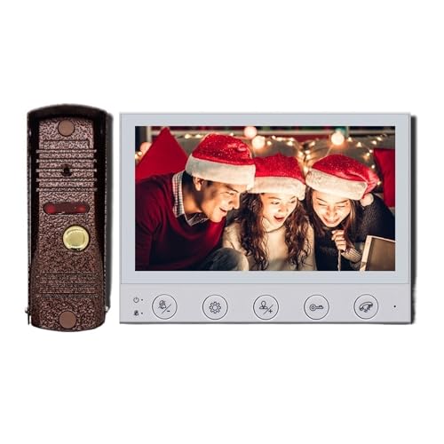 7-Zoll-HD-Video-Gegensprechkamera-Türklingel Mit Bewegungserkennung, Nachtsicht, Sicherheit, 1200-TVL-Modus for Zu Hause(Red Copper Set) von SMTYXS