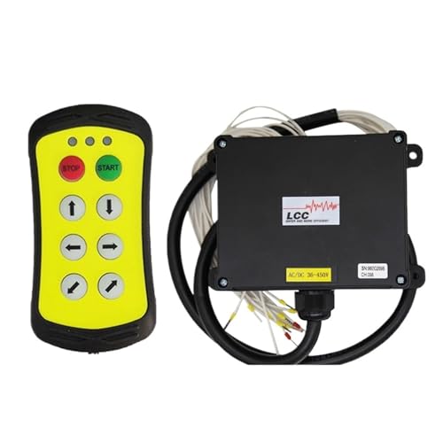 A600 6 Tasten Single Speed ​​Auto Heckklappe Control Drahtlose Industrielle Fernbedienung Schalter 12v Lift Kran Control(Yellow,AC-DC 36-450V) von SMTYXS