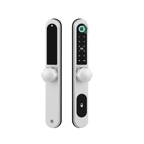Aluminium Terrasse Glasschiebetür Smart Lock Tuya App Griff Tastatur FingerabdruckElektronisches Schloss Mit Doppelhaken Einsteckschloss(Standard version,22 240 4585) von SMTYXS