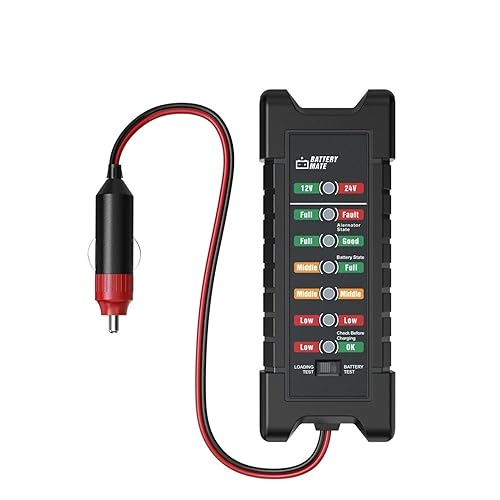 Auto Batterie Tester Auto Checker Lichtmaschine 12V 6LED Lichter Display For Auto Fahrzeug Motorrad Auto Diagnose Werkzeug(Green) von SMTYXS