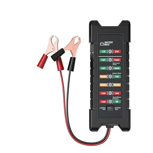 Auto Batterie Tester Auto Checker Lichtmaschine 12V 6LED Lichter Display For Auto Fahrzeug Motorrad Auto Diagnose Werkzeug(Orange) von SMTYXS