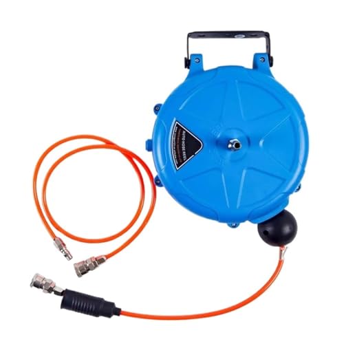 Automatisch Einziehbarer Luftschlauchaufroller Mit 10 M Luftschlauch, Langsames Einziehen For Die Autowäsche Im Freien, Werkstatt, Garage, Gartenbewässerung(Blue) von SMTYXS