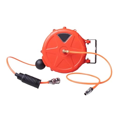 Automatisch Einziehbarer Luftschlauchaufroller Mit 10 M Luftschlauch, Langsames Einziehen For Die Autowäsche Im Freien, Werkstatt, Garage, Gartenbewässerung(Orange) von SMTYXS