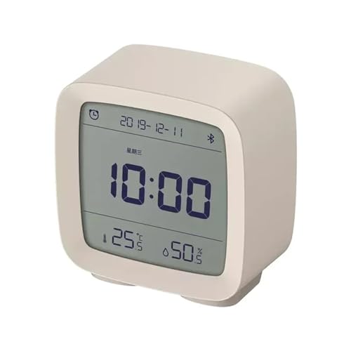 Bluetooth-Wecker, Temperatur- Und Luftfeuchtigkeitsanzeige, LCD-Bildschirm, Verstellbares Nachtlicht, Elektronisches Hygrometer For Den Innenbereich(White) von SMTYXS