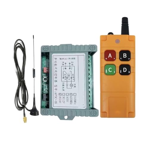 DC 12V 24V 10A 4-Kanal-Relaisschalter RF Wireless Fernbedienungssystem Empfänger Sender Lüfter/Motor(24v input) von SMTYXS