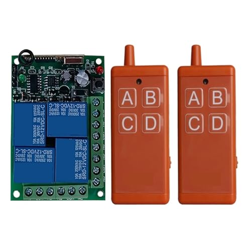DC 12V 24V 4CH Rf Fernbedienung Schalter Drahtlose Relais Empfänger Controller Usb Aufladbare For Garage Tür LED Birne(DC24V-2) von SMTYXS