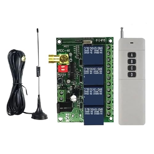 DC12V 24V 4CH RF Fernbedienung Schalter Radio Empfänger Mit 3000M Fern Fernbedienung Saugnäpfe Antenne(12V-1) von SMTYXS