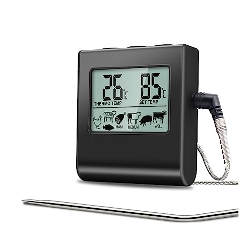 Digitales LCD-Display, Küchenkoch-Fleischthermometer For BBQ-Ofengrill Mit Timer-Funktion(Black) von SMTYXS