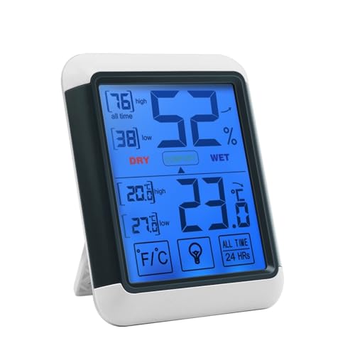Digitales Wetterstations-Hygrometer-Innenthermometer Mit Touchscreen Und Hintergrundbeleuchtungs-Luftfeuchtigkeitsthermometer von SMTYXS