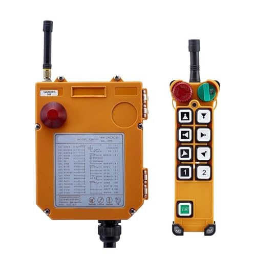 Drahtlose Doppel Geschwindigkeit Industrie Fernbedienung Elektrische Hoist Fernbedienung 1 Sender + 1 Empfänger F24-8D(ACDC12-24V) von SMTYXS