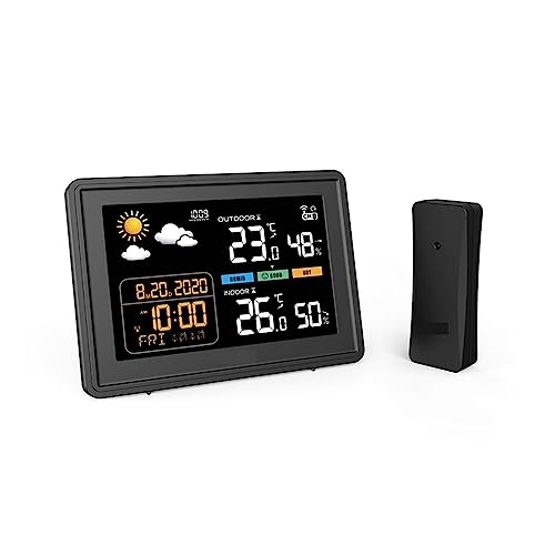 Drahtlose Wetterstation Smart Home Digital Hygrometer Thermometer RCC Zeit Datum Wecker Barometer Prognose Sensor Hintergrundbeleuchtung Drahtlose Wetterstation Smart Home Digital Hygrometer Thermometer RCC Zeit Datum Wecker Barometer Prognose Sensor Hintergrundbeleuchtung von SMTYXS