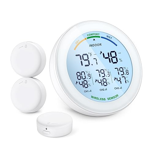 Drahtloses Thermometer, LCD-Display, Innen- Und Außensensor, Temperatursensor, Innen-Digital-Hygrometer, Thermometer von SMTYXS