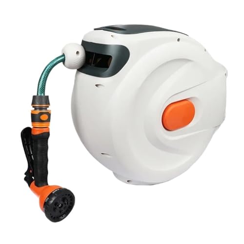Einziehbare Gartenschlauchtrommel Hochdruckreiniger Autowäsche Elektrische Wasser-Luft-Trommel Automatisches Teleskop-Spulengerät(30M) von SMTYXS
