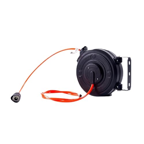 Einziehbarer Luftschlauchaufroller, Automatischer Rücklauf, Luftkompressor-Schlauchaufroller, Wandhalterung For Garage, Autowerkstatt, Werkstatt, Einfache Installation(Black) von SMTYXS